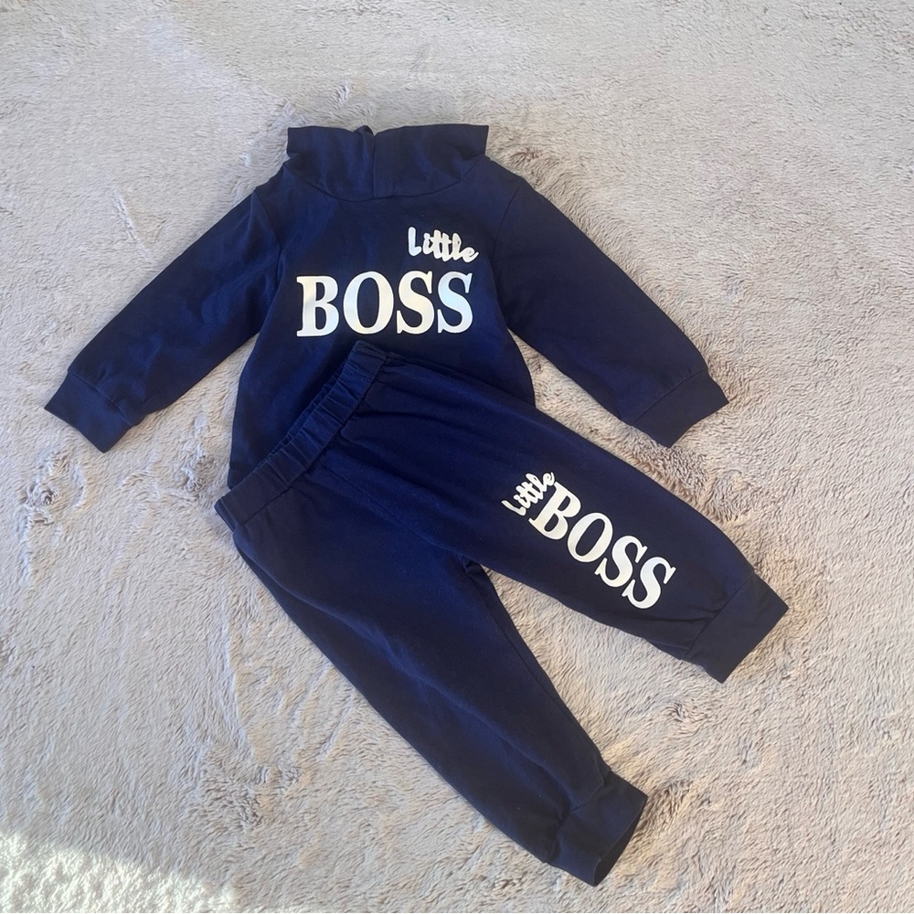 Little Boss Navy Blue Kids Outfit
